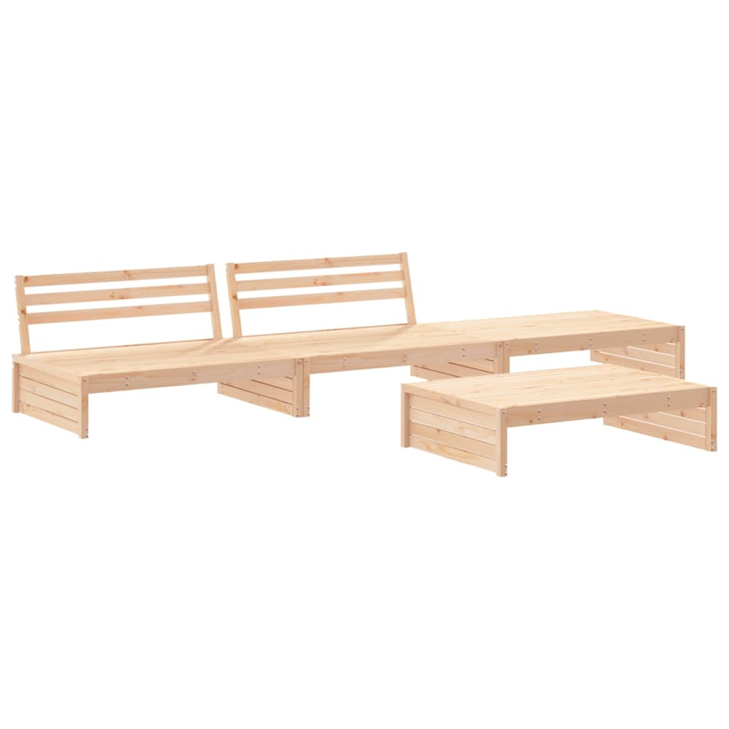 4-delige Loungeset met kussens massief hout Tuinsets | Creëer jouw Trendy Thuis | Gratis bezorgd & Retour | Trendy.nl