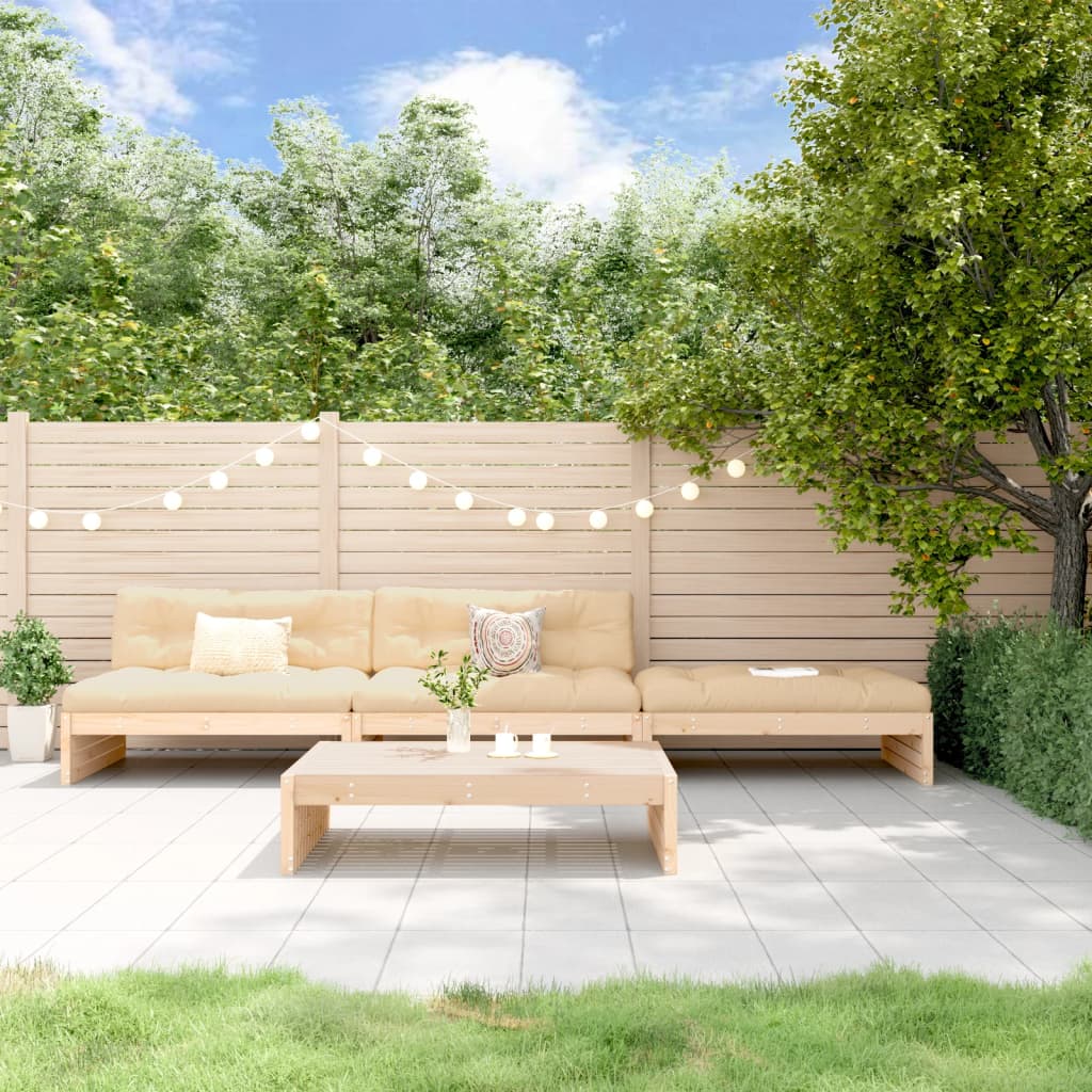 4-delige Loungeset met kussens massief hout Tuinsets | Creëer jouw Trendy Thuis | Gratis bezorgd & Retour | Trendy.nl