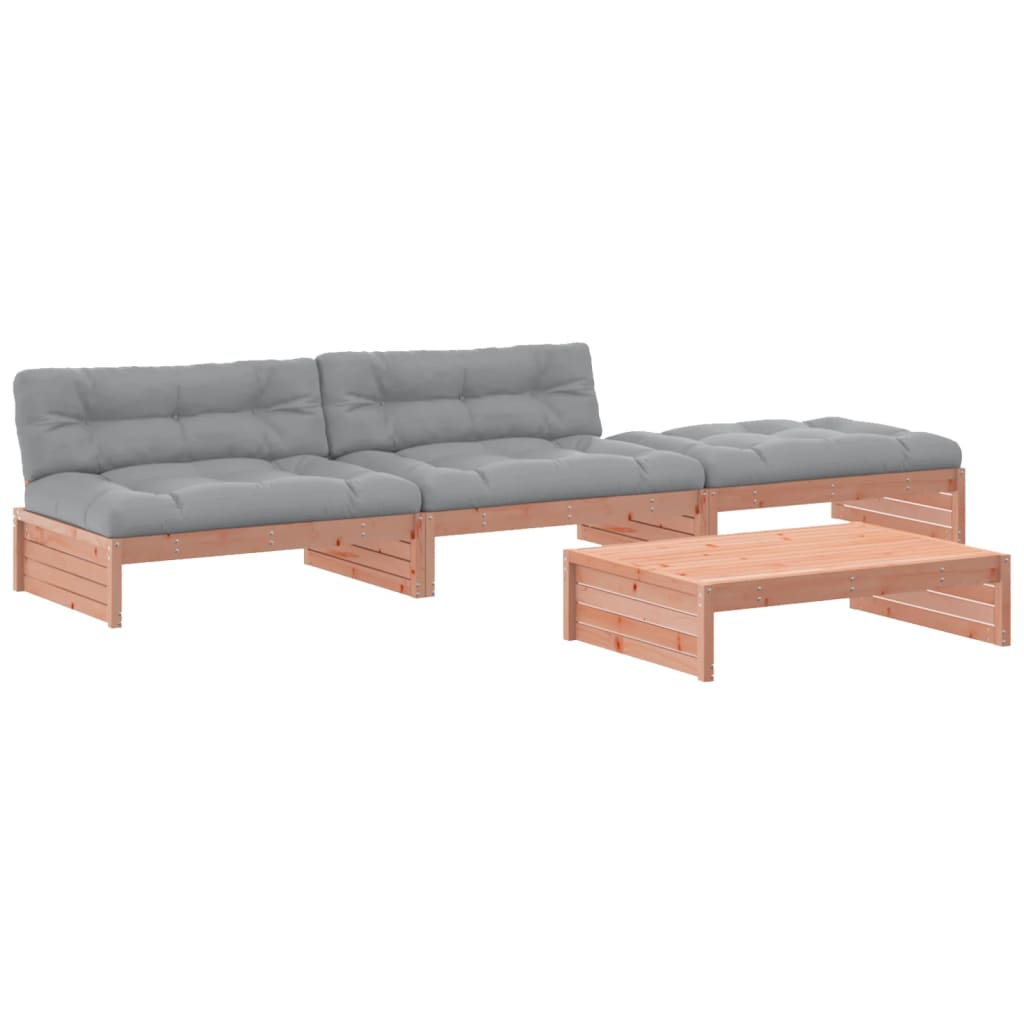 4-delige Loungeset met kussens massief douglashout Tuinsets | Creëer jouw Trendy Thuis | Gratis bezorgd & Retour | Trendy.nl