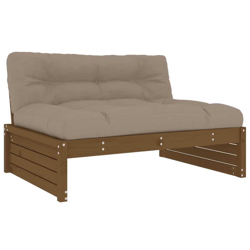 5-delige Loungeset met kussens massief hout honingbruin Tuinsets | Creëer jouw Trendy Thuis | Gratis bezorgd & Retour | Trendy.nl