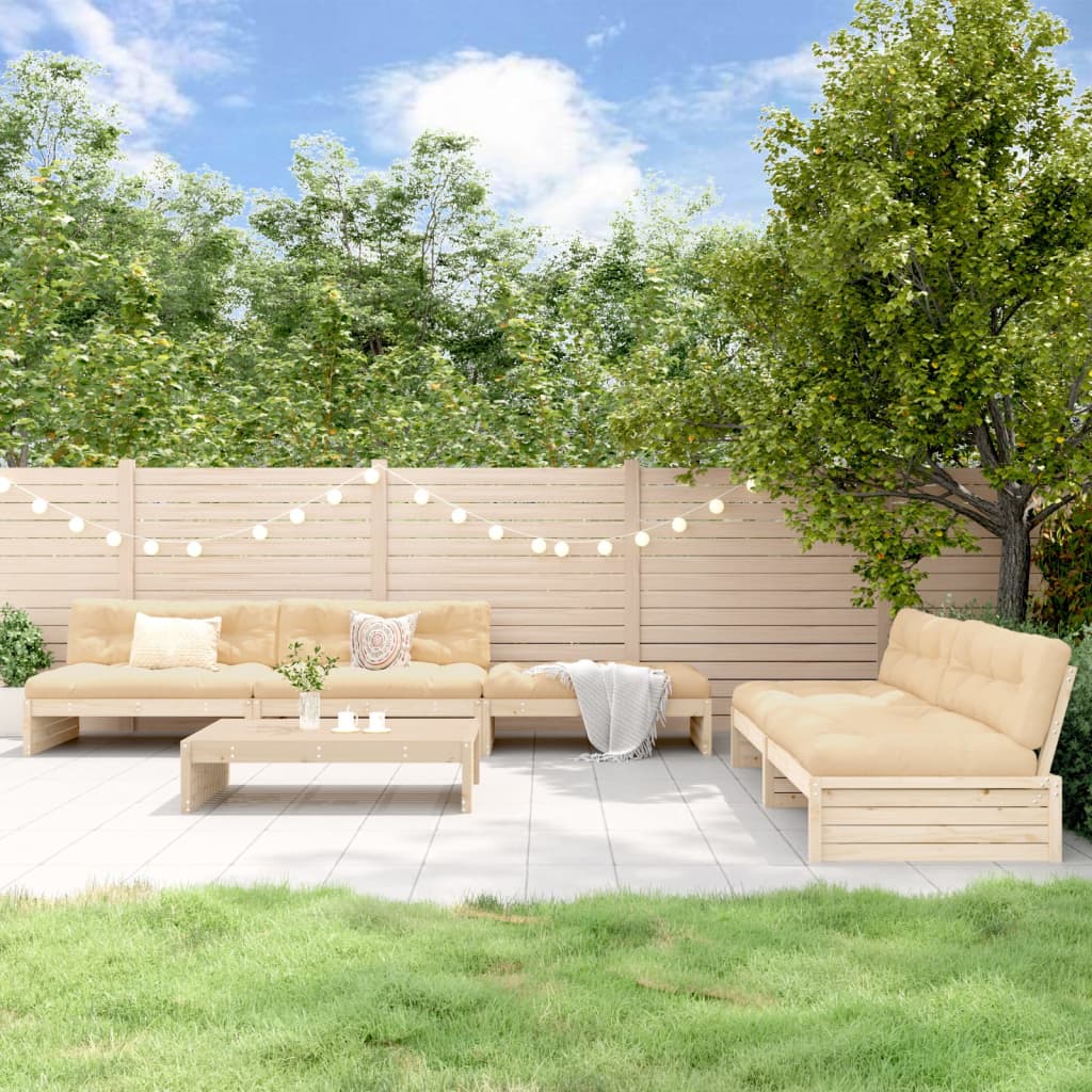 6-delige Loungeset met kussens massief hout Tuinsets | Creëer jouw Trendy Thuis | Gratis bezorgd & Retour | Trendy.nl