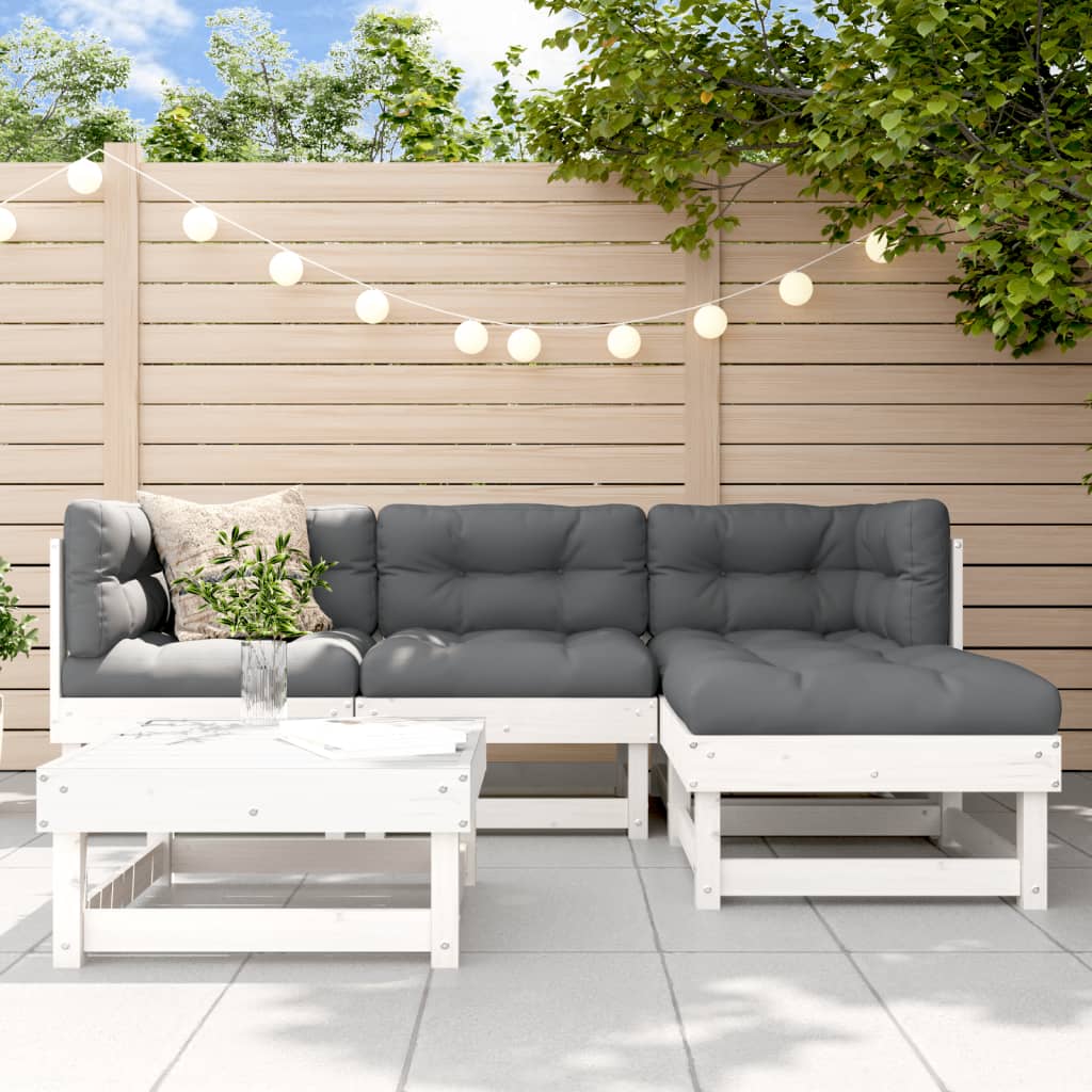 5-delige Loungeset massief grenenhout wit Tuinsets | Creëer jouw Trendy Thuis | Gratis bezorgd & Retour | Trendy.nl