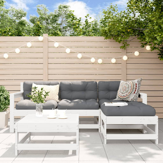 5-delige Loungeset massief grenenhout wit Tuinsets | Creëer jouw Trendy Thuis | Gratis bezorgd & Retour | Trendy.nl