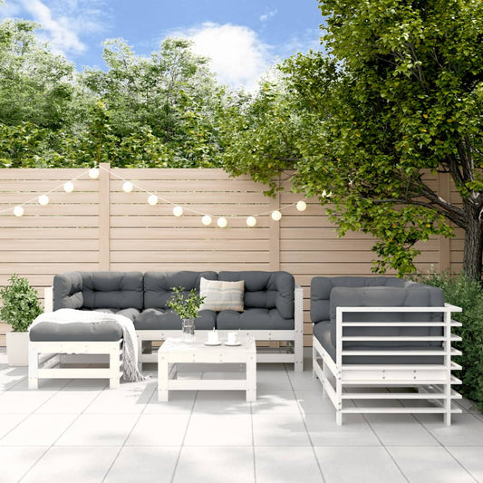 7-delige Loungeset massief grenenhout wit Tuinsets | Creëer jouw Trendy Thuis | Gratis bezorgd & Retour | Trendy.nl