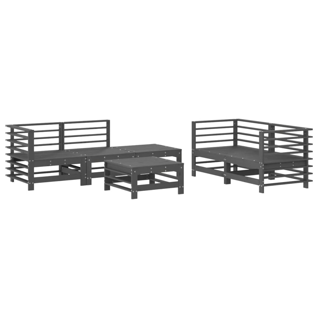 6-delige Loungeset massief grenenhout grijs Tuinsets | Creëer jouw Trendy Thuis | Gratis bezorgd & Retour | Trendy.nl