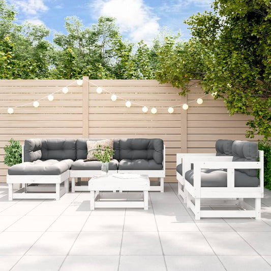 7-delige Loungeset massief grenenhout wit Tuinsets | Creëer jouw Trendy Thuis | Gratis bezorgd & Retour | Trendy.nl