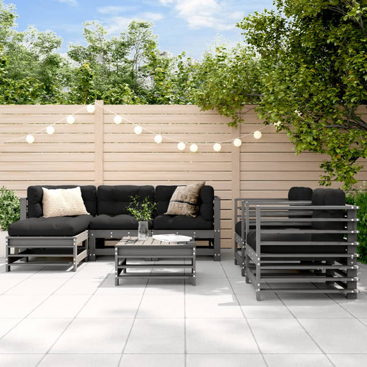 7-delige Loungeset massief grenenhout grijs Tuinsets | Creëer jouw Trendy Thuis | Gratis bezorgd & Retour | Trendy.nl