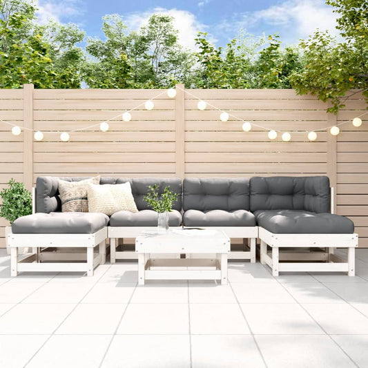 7-delige Loungeset massief grenenhout wit Tuinsets | Creëer jouw Trendy Thuis | Gratis bezorgd & Retour | Trendy.nl