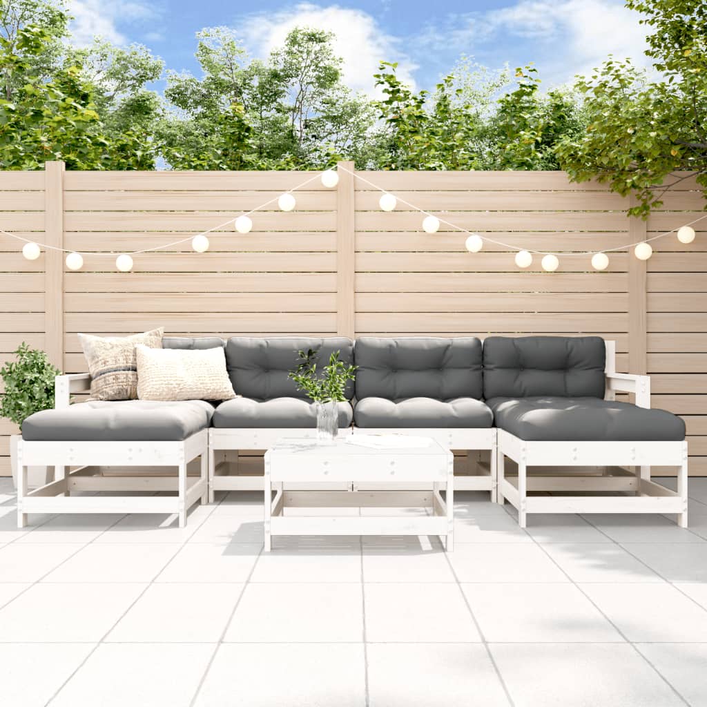 7-delige Loungeset massief grenenhout wit Tuinsets | Creëer jouw Trendy Thuis | Gratis bezorgd & Retour | Trendy.nl