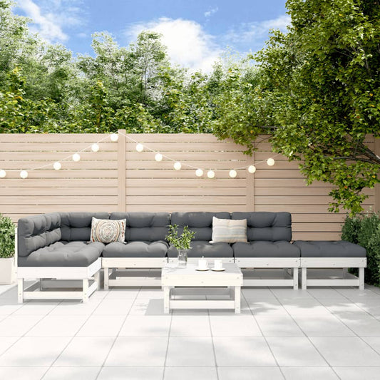 7-delige Loungeset massief grenenhout wit Tuinsets | Creëer jouw Trendy Thuis | Gratis bezorgd & Retour | Trendy.nl