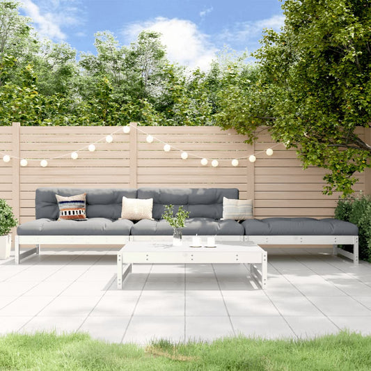 4-delige Loungeset massief grenenhout wit Tuinsets | Creëer jouw Trendy Thuis | Gratis bezorgd & Retour | Trendy.nl