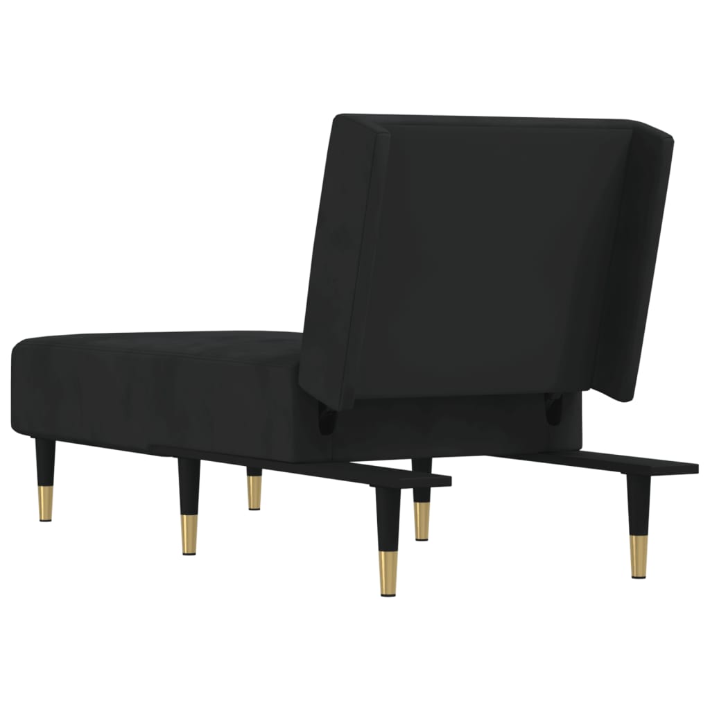 Chaise longue fluweel zwart