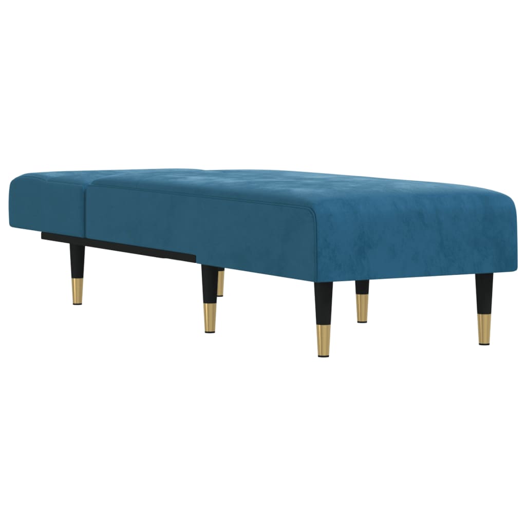 Chaise longue fluweel blauw