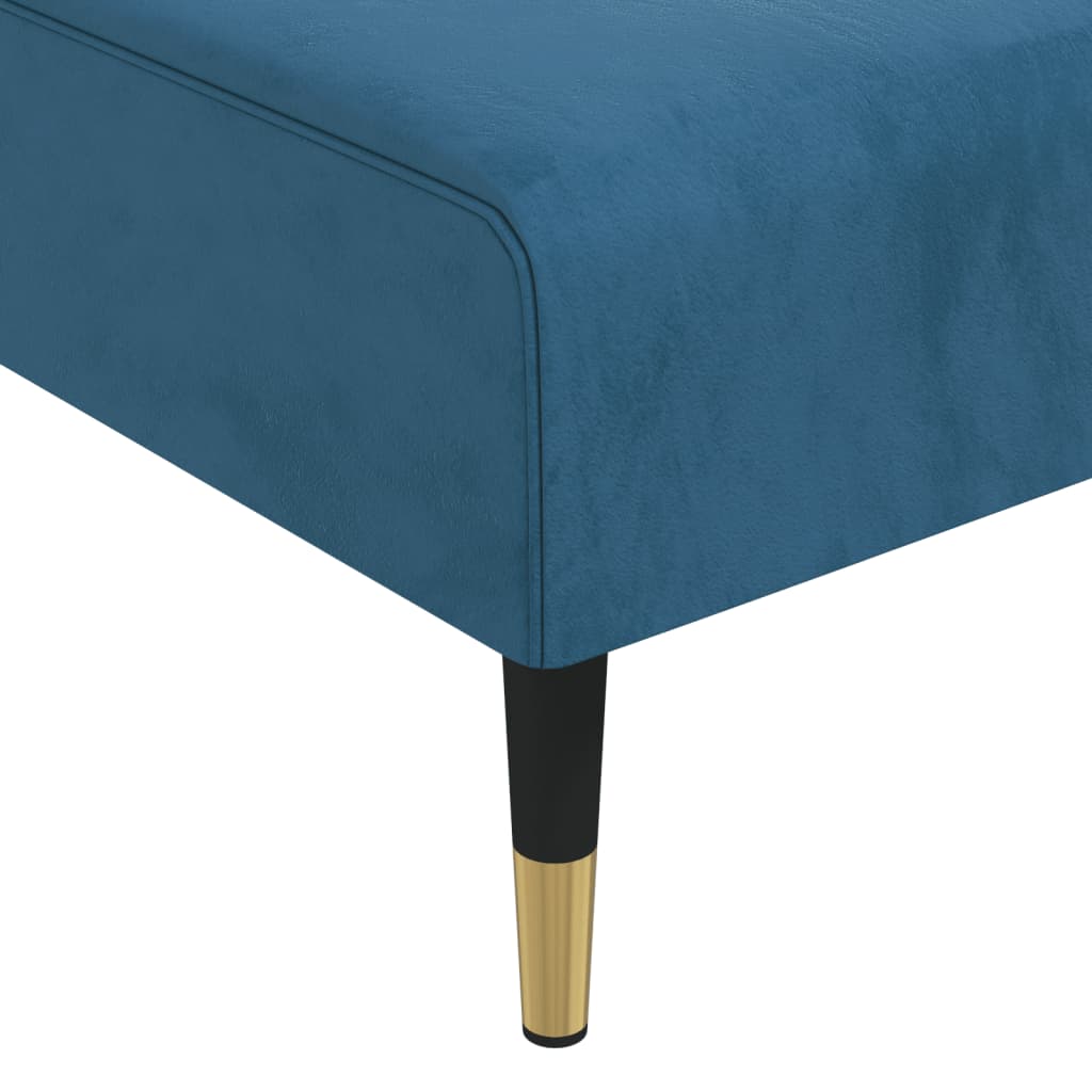 Chaise longue fluweel blauw