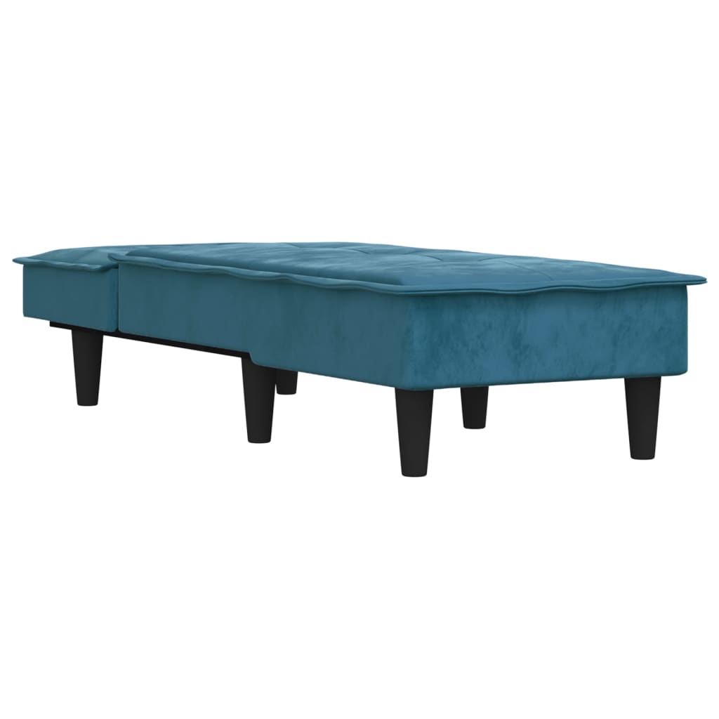 Chaise longue fluweel blauw