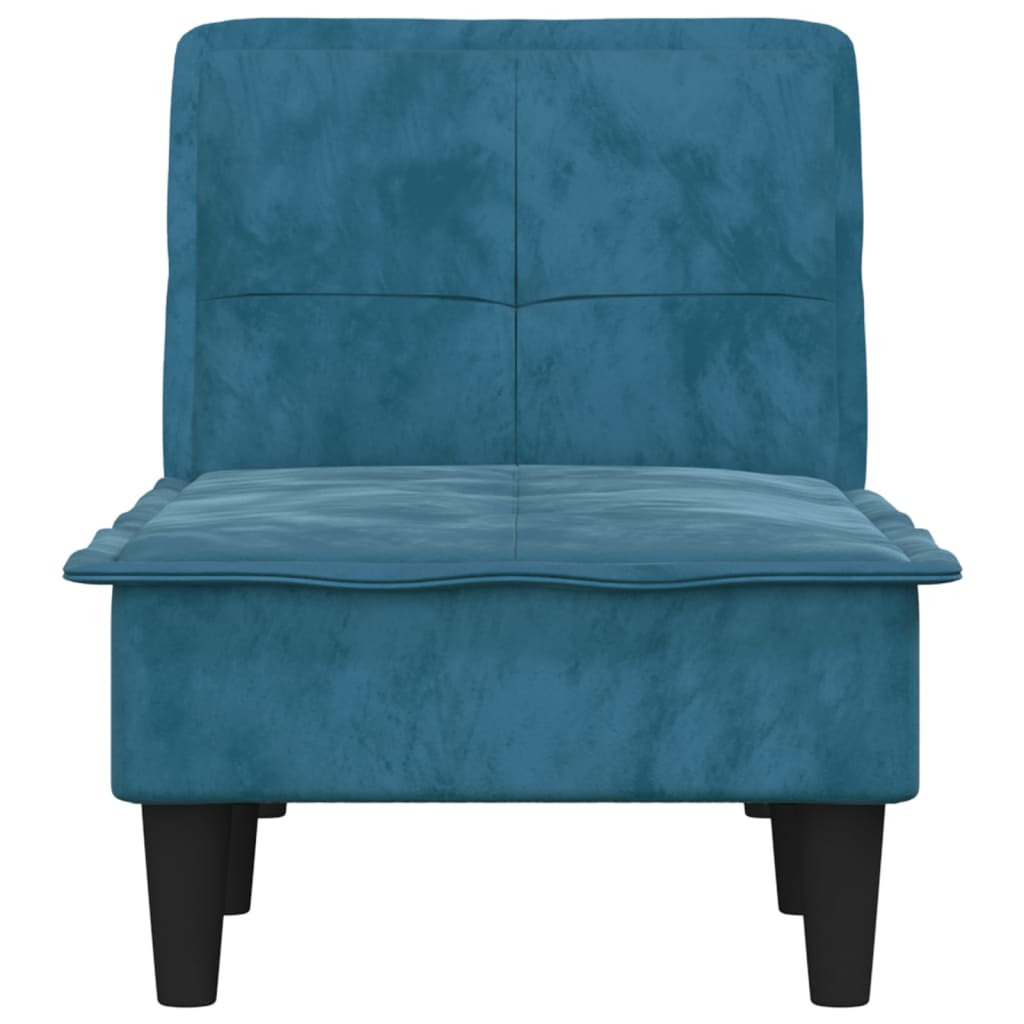 Chaise longue fluweel blauw