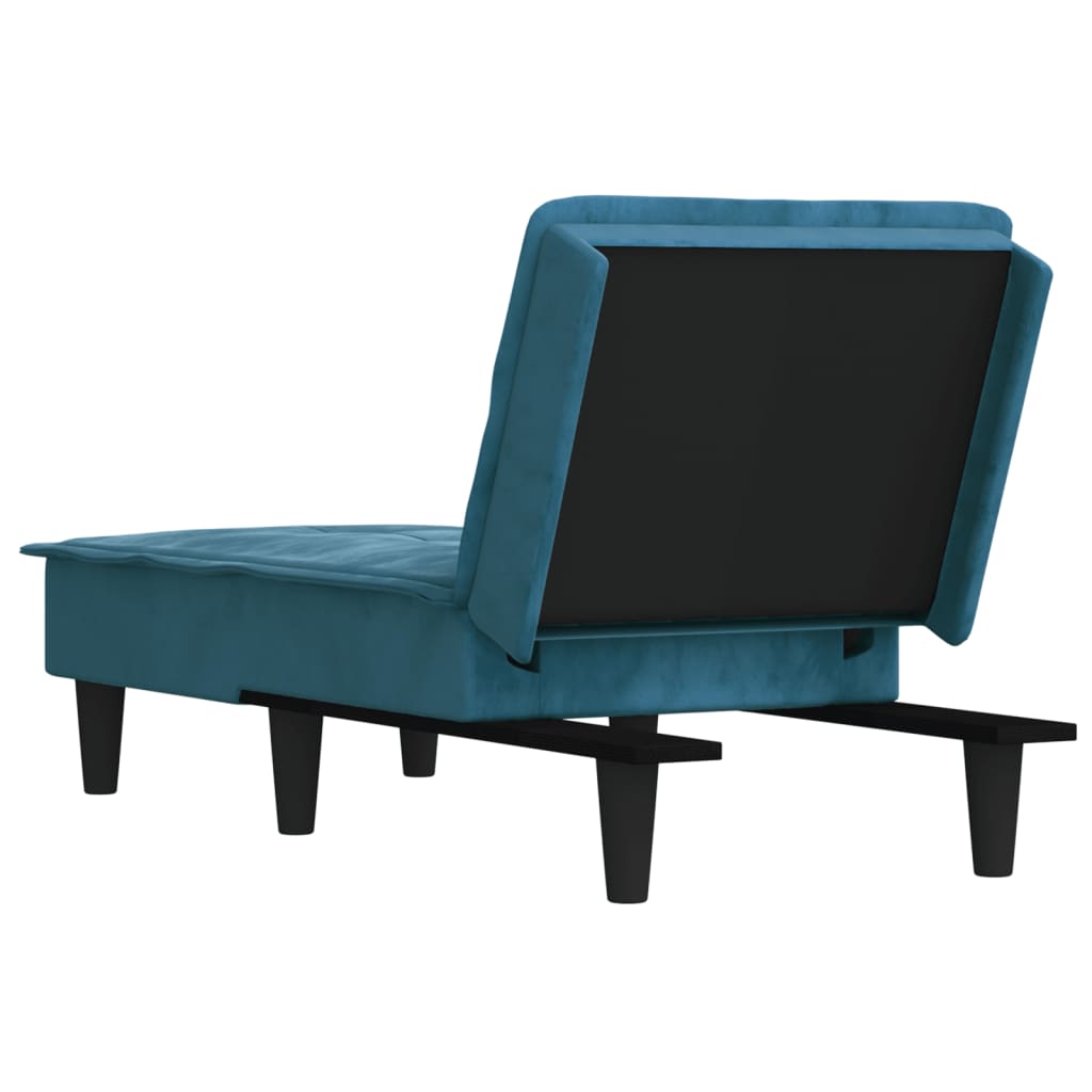 Chaise longue fluweel blauw