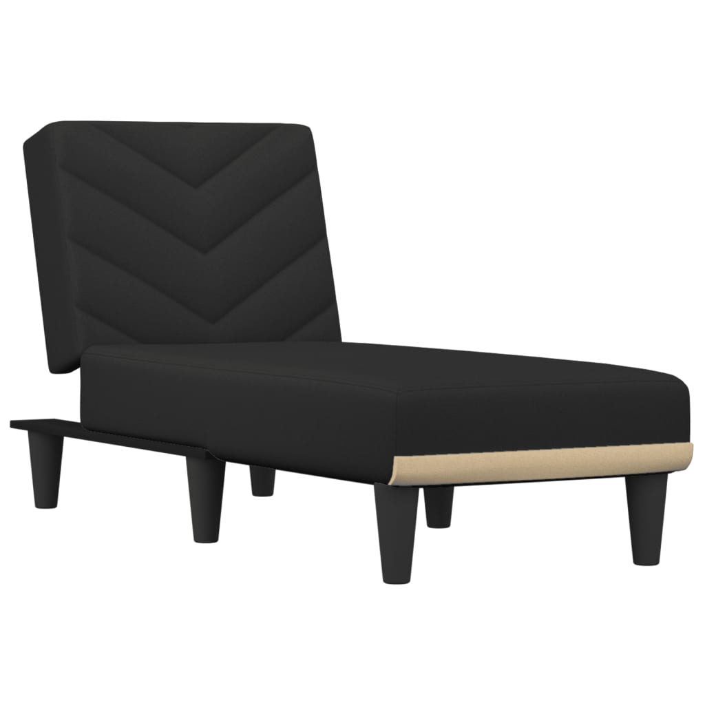 Chaise longue stof zwart