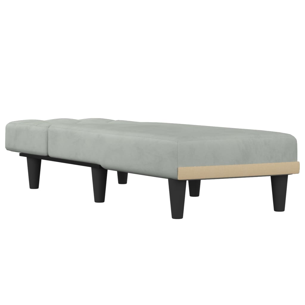 Chaise longue fluweel lichtgrijs