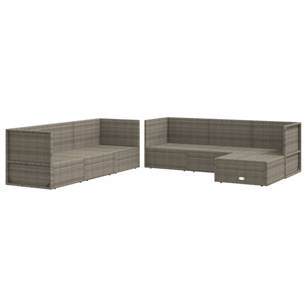 7-delige Loungeset met kussens poly rattan grijs Tuinsets | Creëer jouw Trendy Thuis | Gratis bezorgd & Retour | Trendy.nl