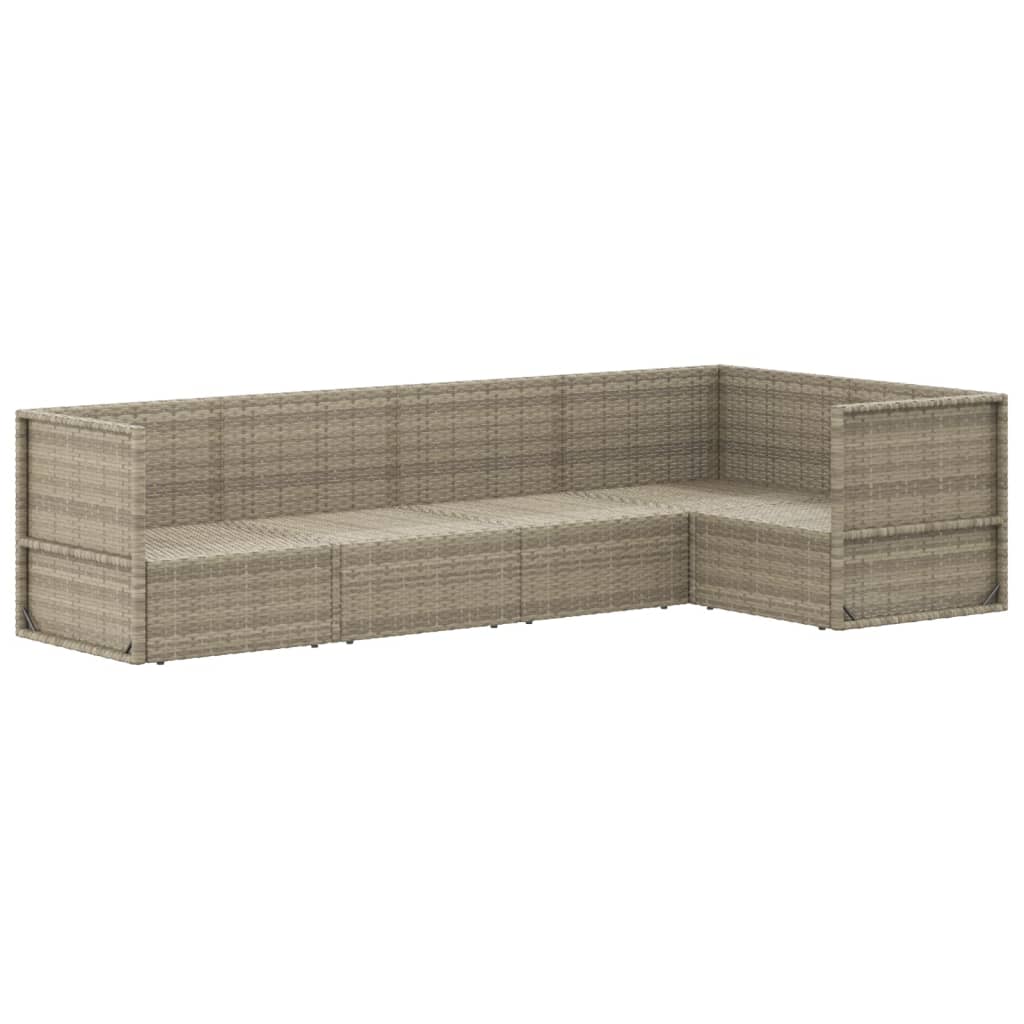 5-delige Loungeset met kussens poly rattan grijs Tuinsets | Creëer jouw Trendy Thuis | Gratis bezorgd & Retour | Trendy.nl