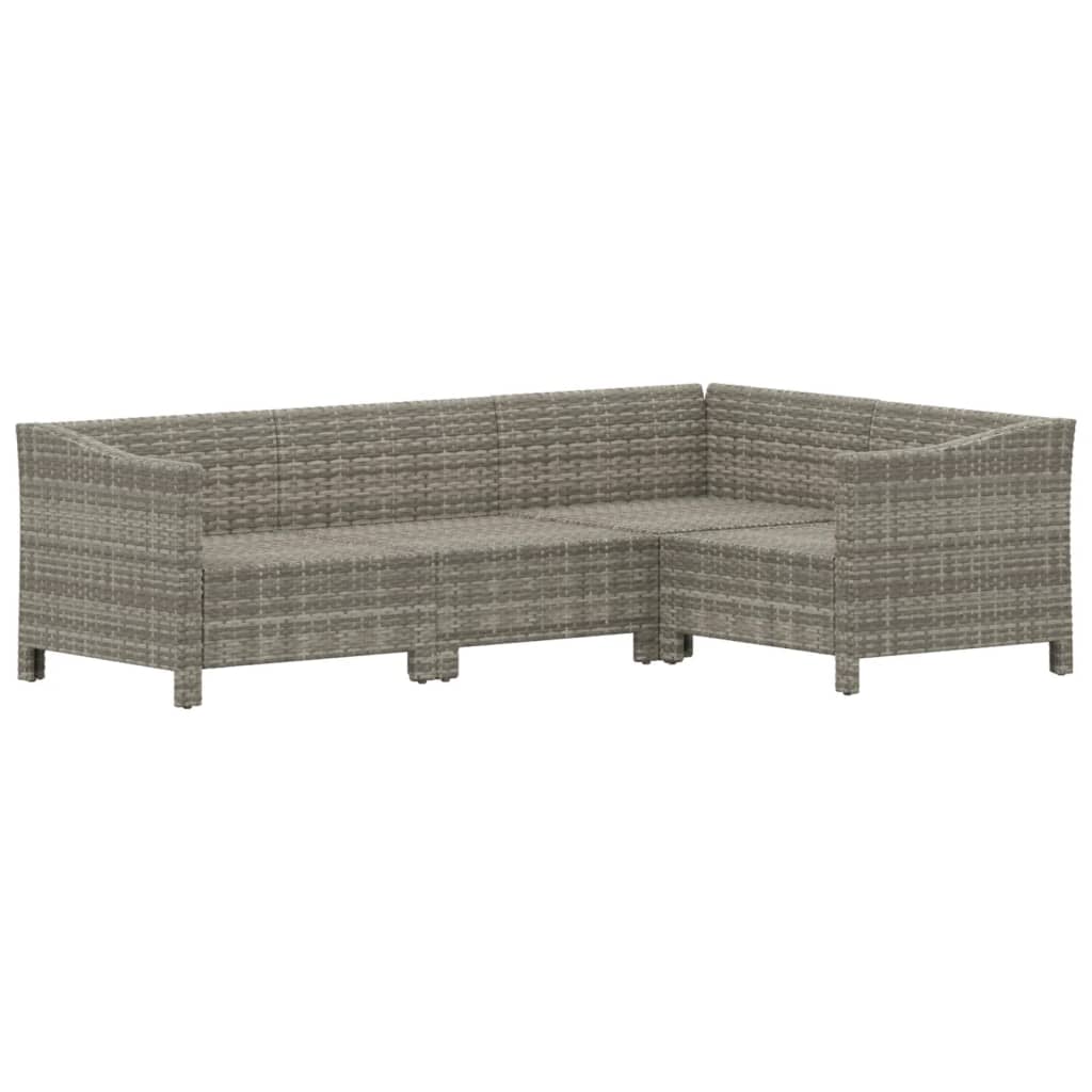 4-delige Loungeset met kussens poly rattan grijs Tuinsets | Creëer jouw Trendy Thuis | Gratis bezorgd & Retour | Trendy.nl