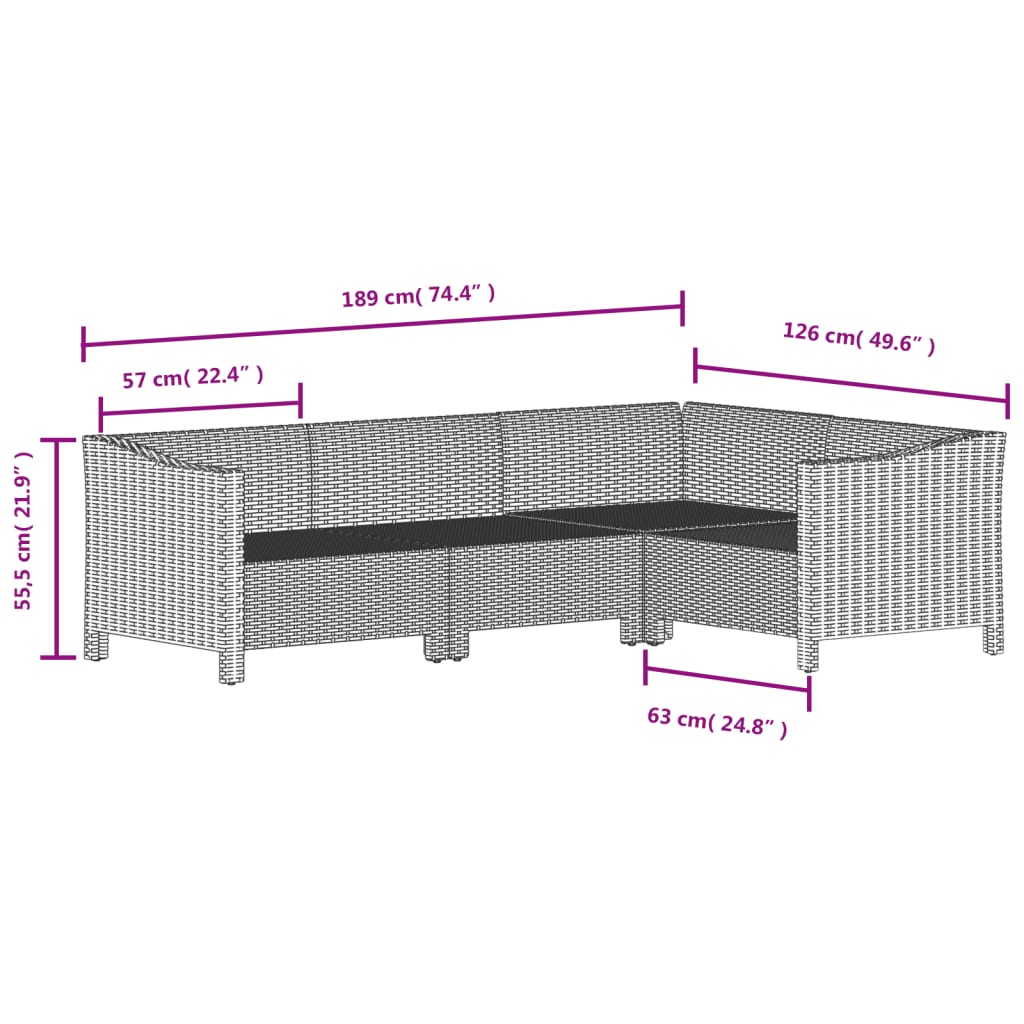 7-delige Loungeset met kussens poly rattan grijs Tuinsets | Creëer jouw Trendy Thuis | Gratis bezorgd & Retour | Trendy.nl