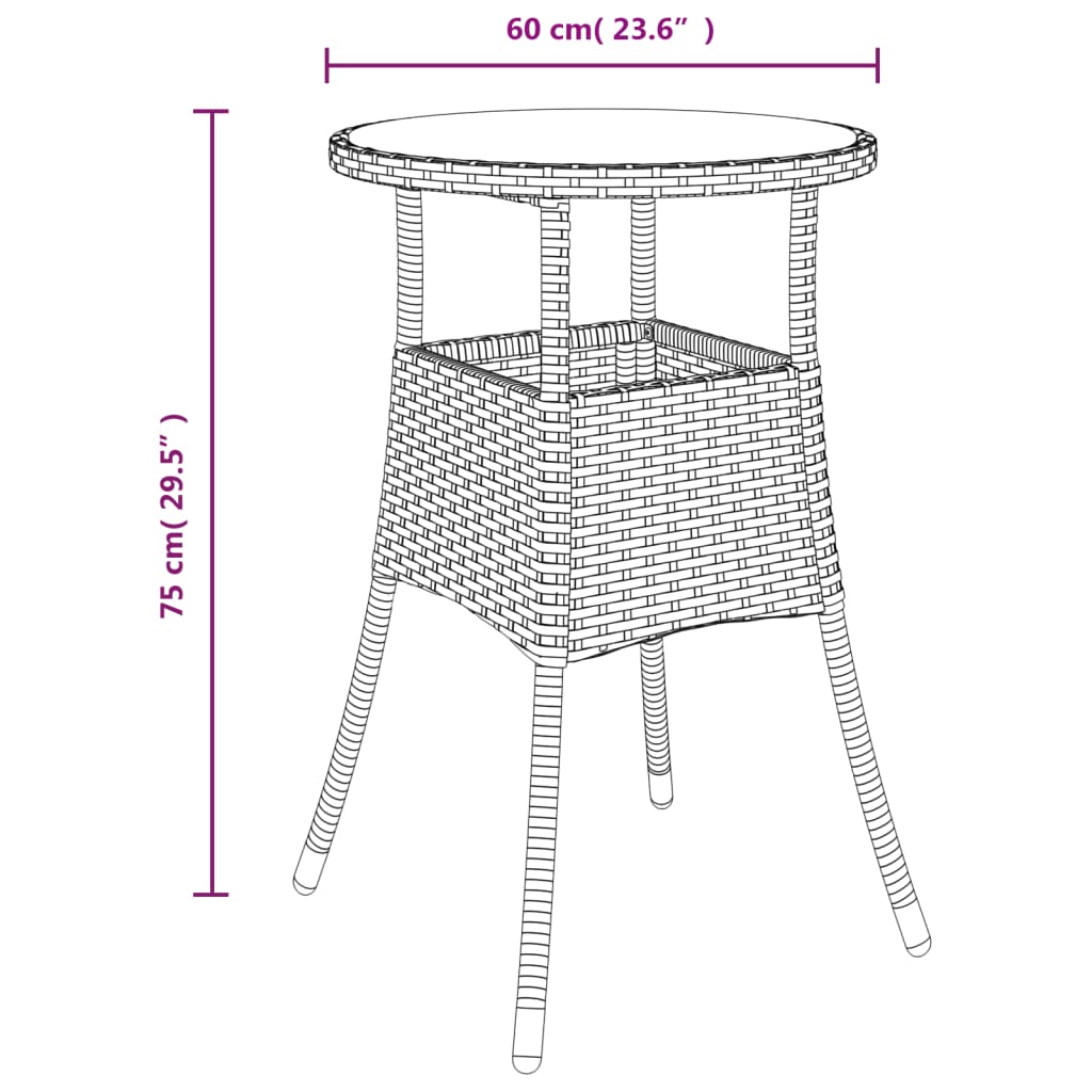 5-delige Bistroset met kussens poly rattan bruin Tuinsets | Creëer jouw Trendy Thuis | Gratis bezorgd & Retour | Trendy.nl