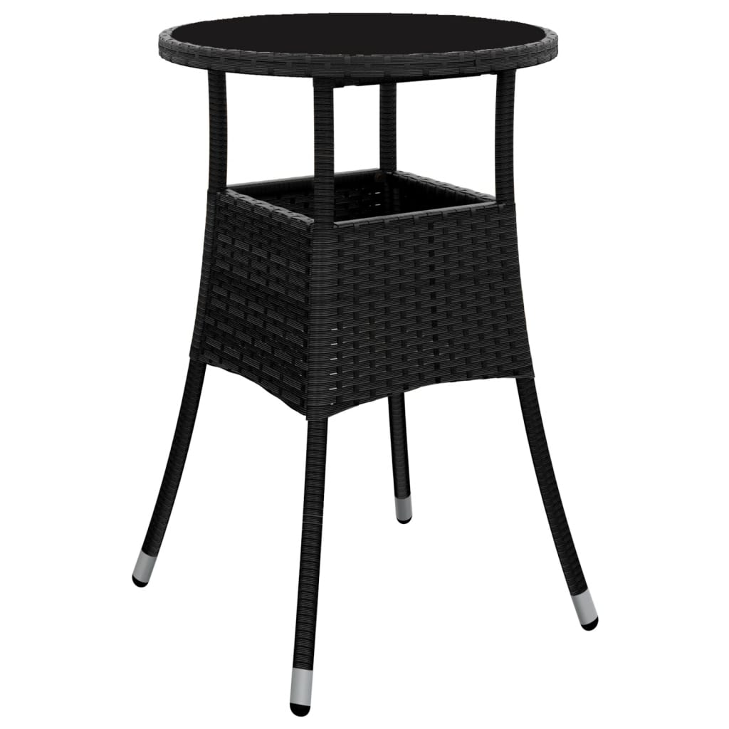 5-delige Bistroset met kussens poly rattan zwart Tuinsets | Creëer jouw Trendy Thuis | Gratis bezorgd & Retour | Trendy.nl