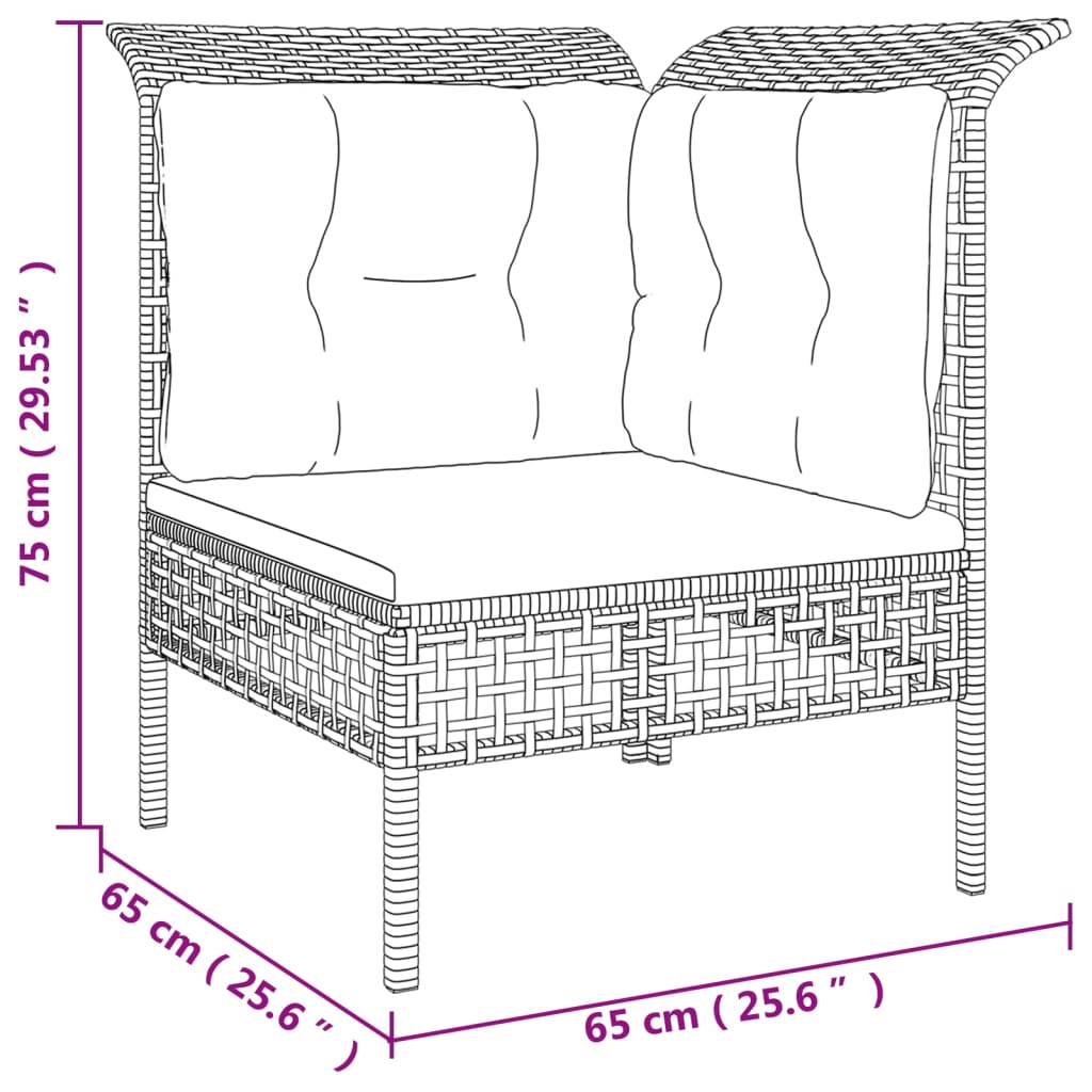 12-delige Loungeset met kussens poly rattan grijs Tuinsets | Creëer jouw Trendy Thuis | Gratis bezorgd & Retour | Trendy.nl