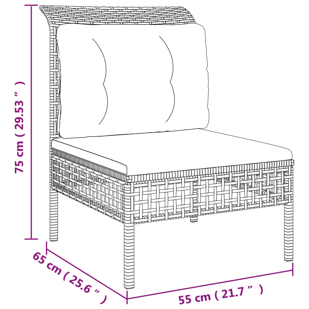 12-delige Loungeset met kussens poly rattan grijs Tuinsets | Creëer jouw Trendy Thuis | Gratis bezorgd & Retour | Trendy.nl