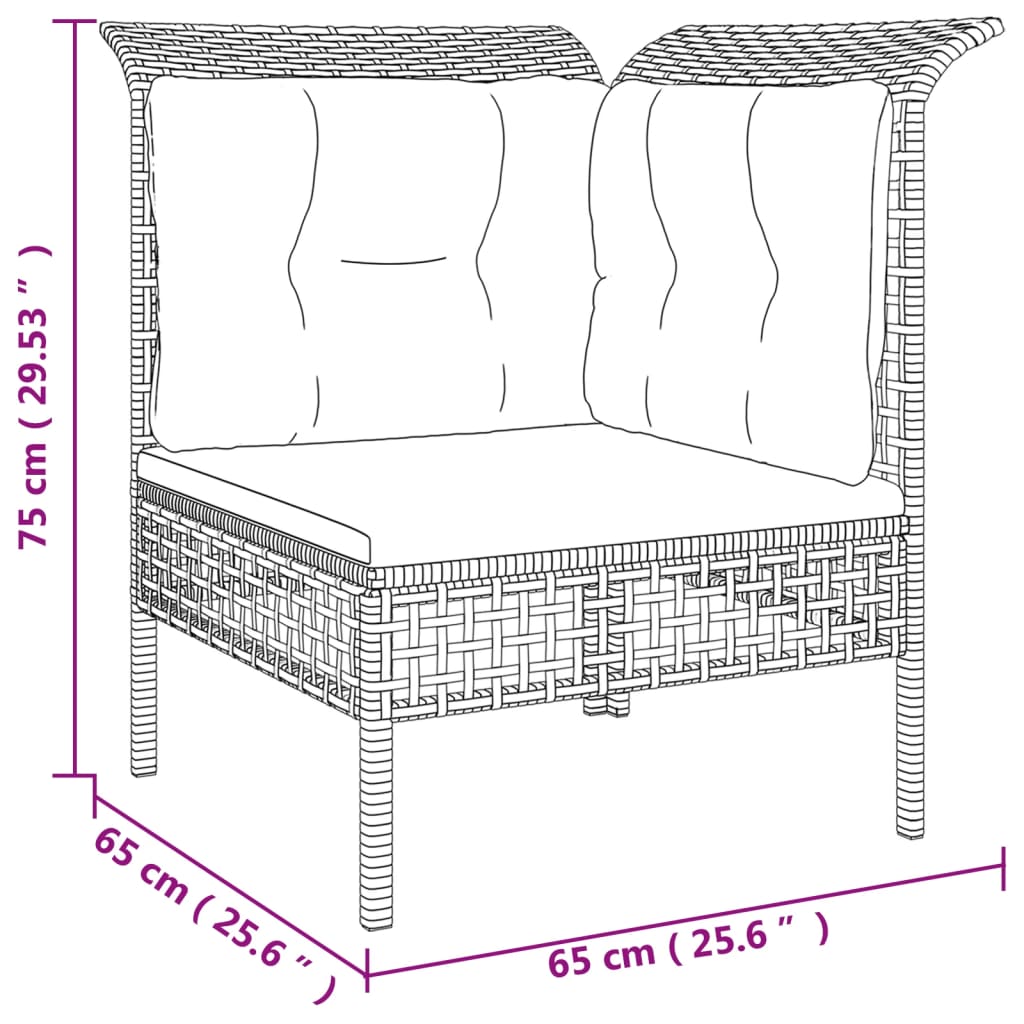 6-delige Loungeset met kussens poly rattan grijs Tuinsets | Creëer jouw Trendy Thuis | Gratis bezorgd & Retour | Trendy.nl