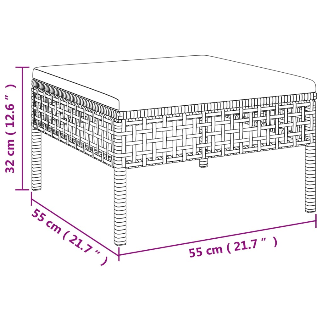 6-delige Loungeset met kussens poly rattan grijs Tuinsets | Creëer jouw Trendy Thuis | Gratis bezorgd & Retour | Trendy.nl