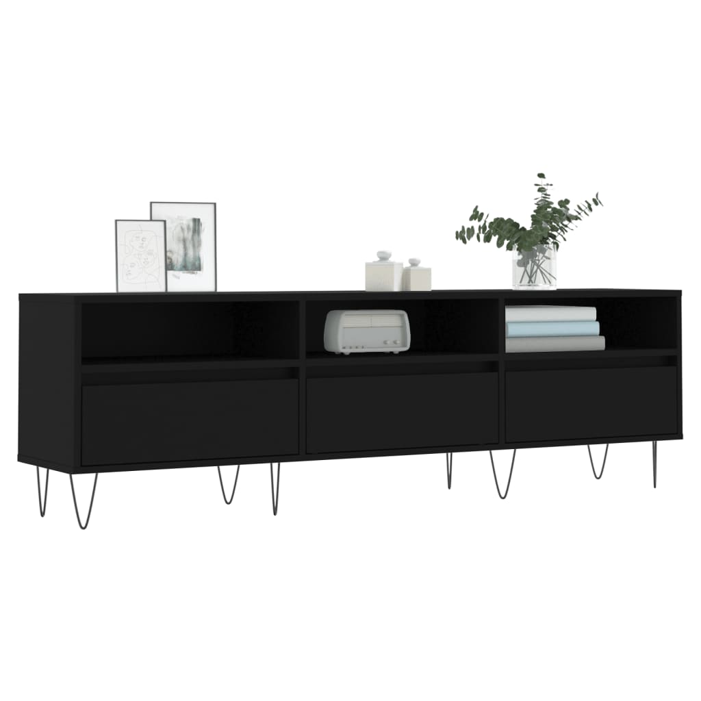 Tv-meubel 150x30x44,5 cm bewerkt hout zwart Tv-meubels | Creëer jouw Trendy Thuis | Gratis bezorgd & Retour | Trendy.nl