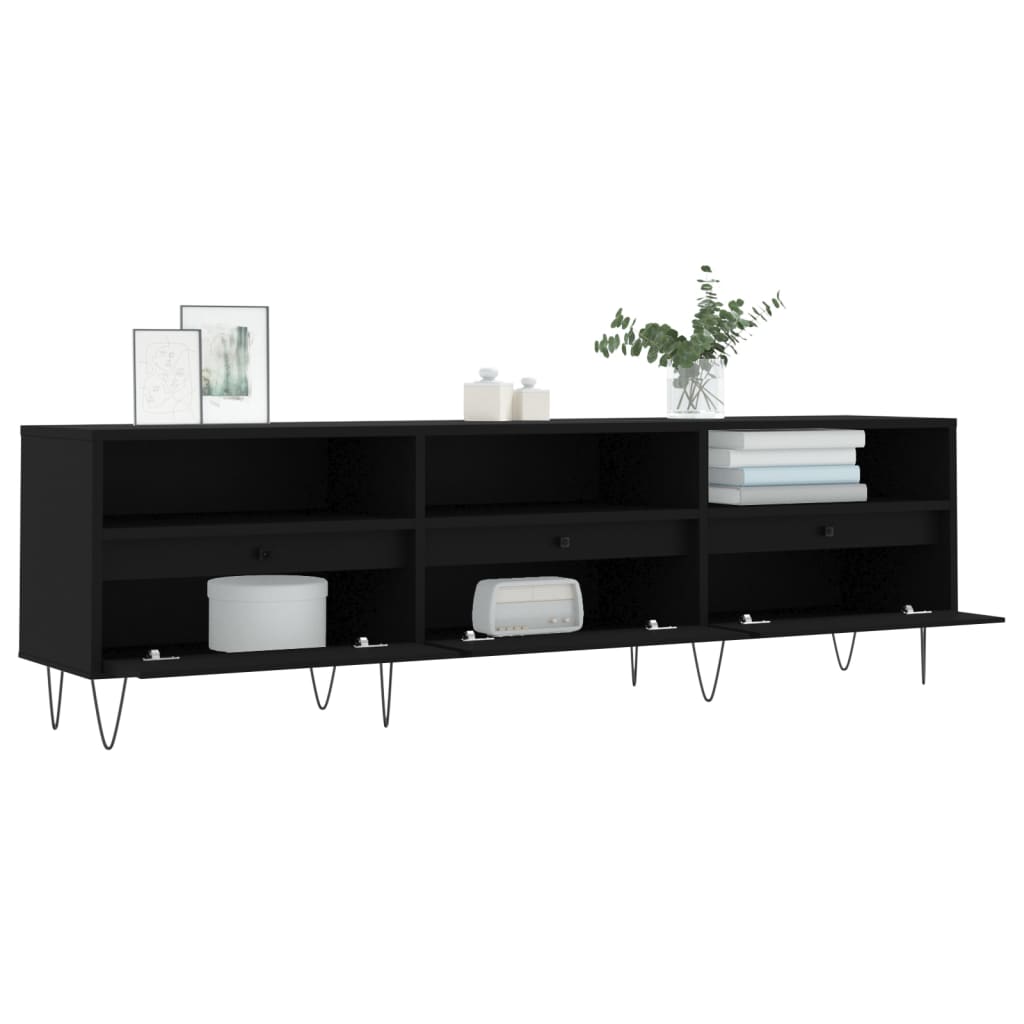 Tv-meubel 150x30x44,5 cm bewerkt hout zwart Tv-meubels | Creëer jouw Trendy Thuis | Gratis bezorgd & Retour | Trendy.nl