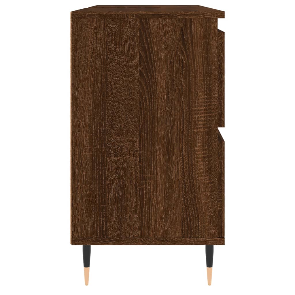 Badkamerkast 80x33x60 cm bewerkt hout bruin eikenkleur Badkamerkaptafels | Creëer jouw Trendy Thuis | Gratis bezorgd & Retour | Trendy.nl