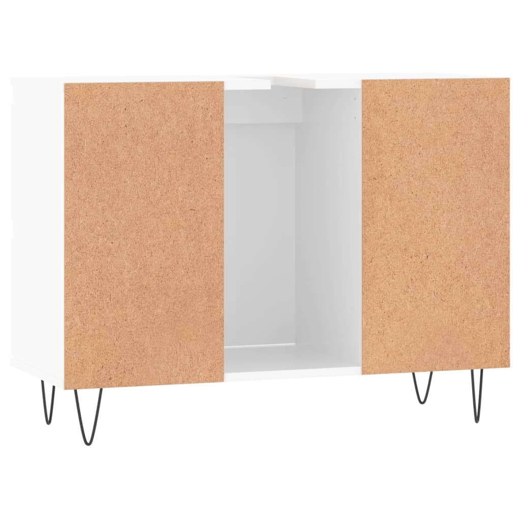 Badkamerkast 80x33x60 cm bewerkt hout hoogglans wit Badkamerkaptafels | Creëer jouw Trendy Thuis | Gratis bezorgd & Retour | Trendy.nl