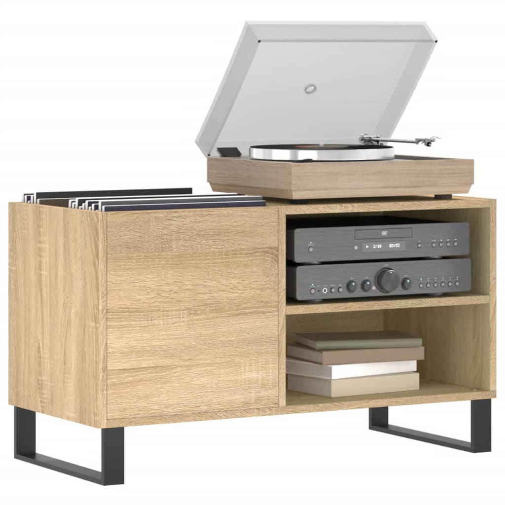 Platenkast 85x38x48 cm bewerkt hout sonoma eikenkleurig Cd- & dvd-kasten | Creëer jouw Trendy Thuis | Gratis bezorgd & Retour | Trendy.nl