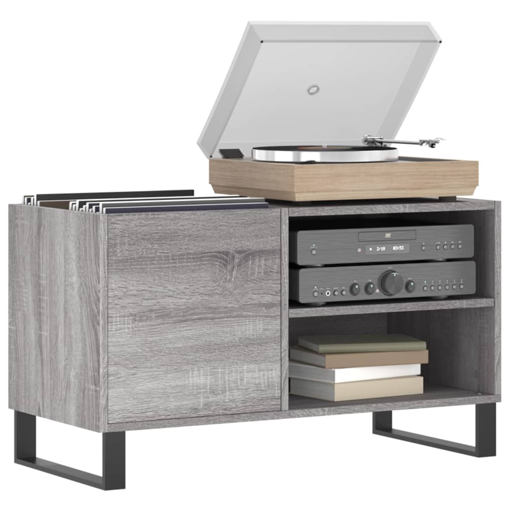 Platenkast 85x38x48 cm bewerkt hout grijs sonoma eikenkleurig Cd- & dvd-kasten | Creëer jouw Trendy Thuis | Gratis bezorgd & Retour | Trendy.nl