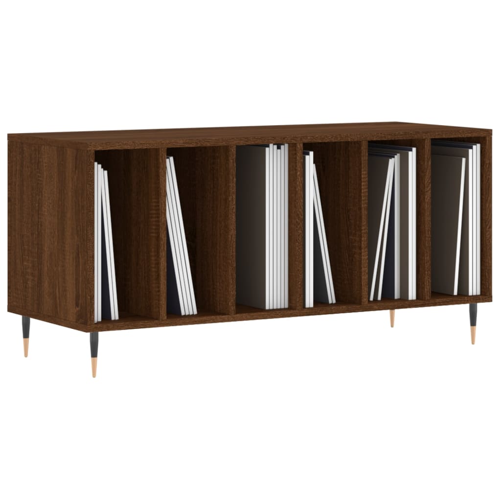 Platenkast 100x38x48 cm bewerkt hout bruin eikenkleur Cd- & dvd-kasten | Creëer jouw Trendy Thuis | Gratis bezorgd & Retour | Trendy.nl