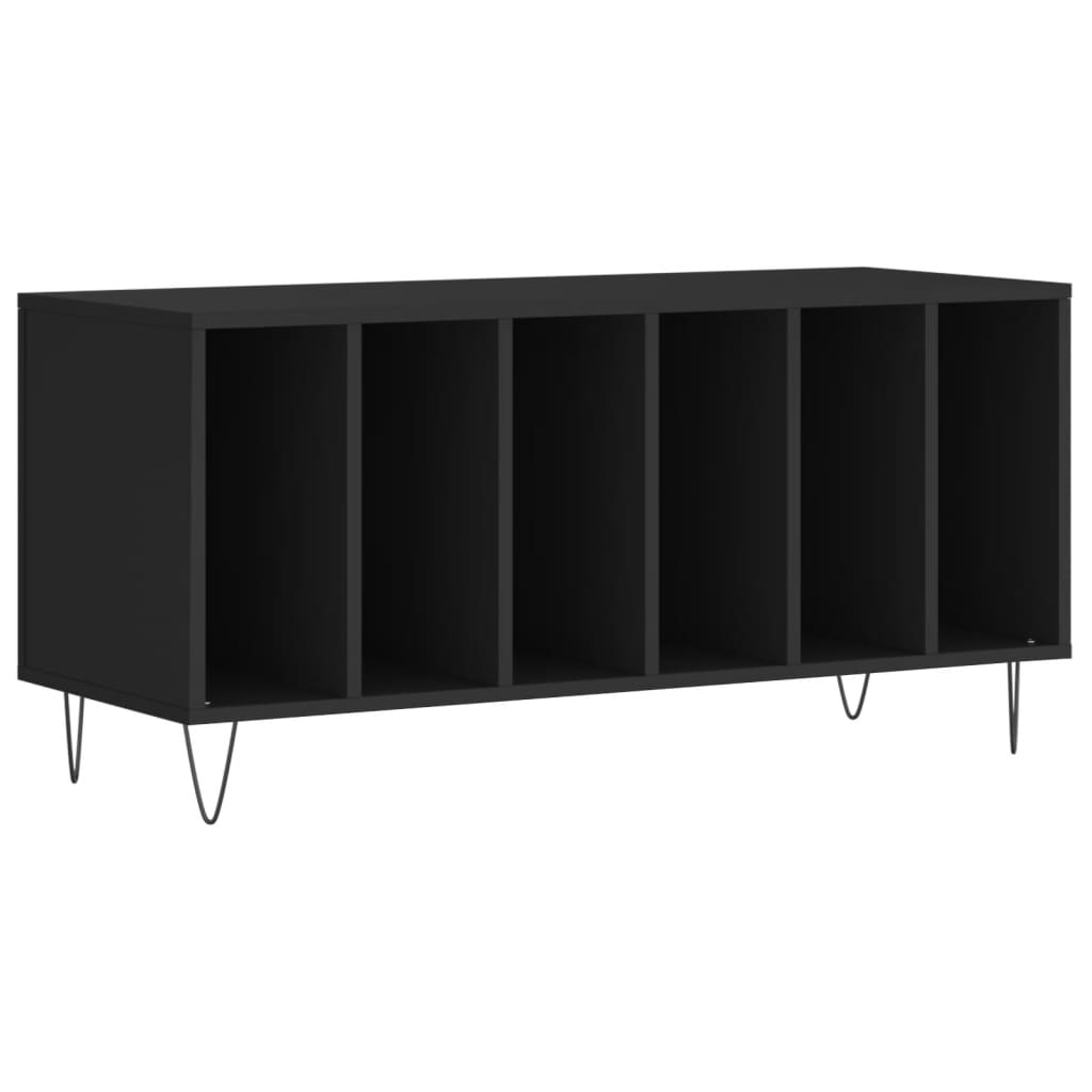 Platenkast 100x38x48 cm bewerkt hout zwart Cd- & dvd-kasten | Creëer jouw Trendy Thuis | Gratis bezorgd & Retour | Trendy.nl