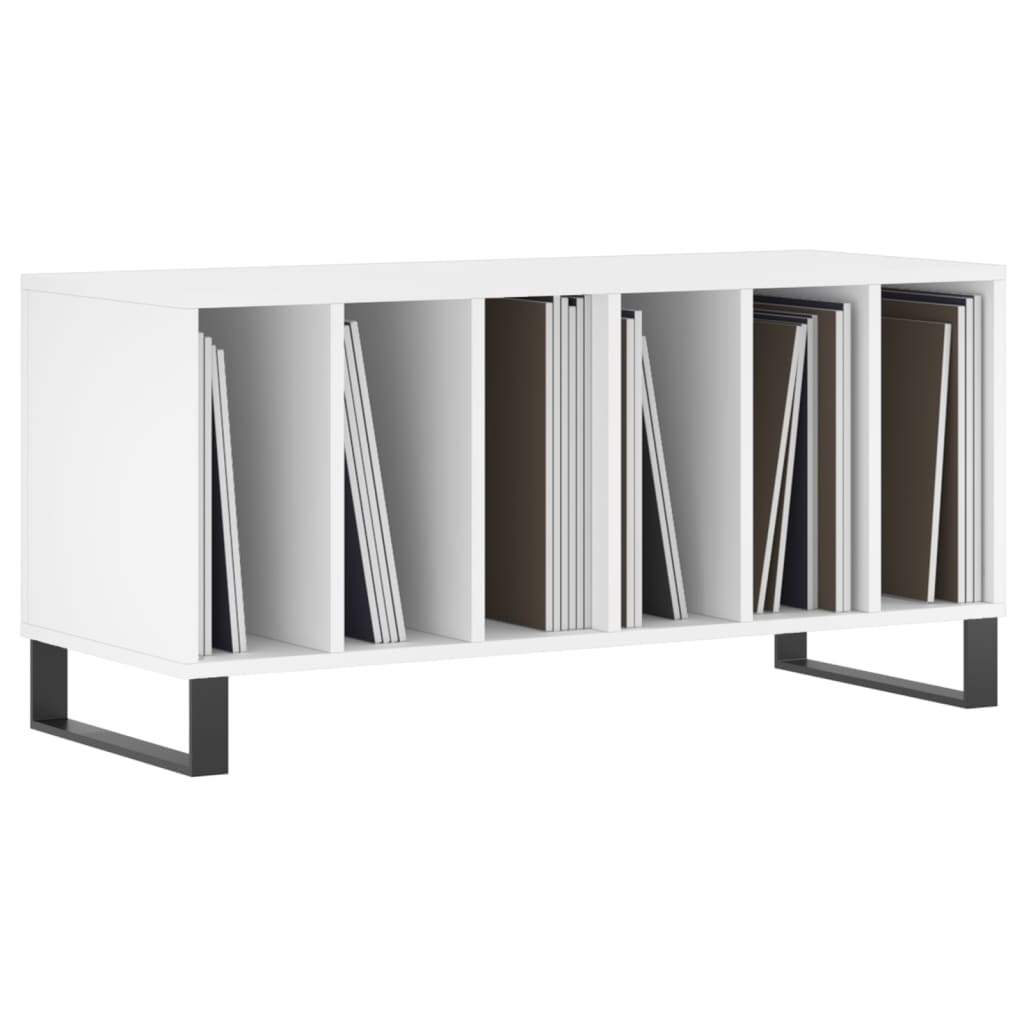 Platenkast 100x38x48 cm bewerkt hout wit Cd- & dvd-kasten | Creëer jouw Trendy Thuis | Gratis bezorgd & Retour | Trendy.nl