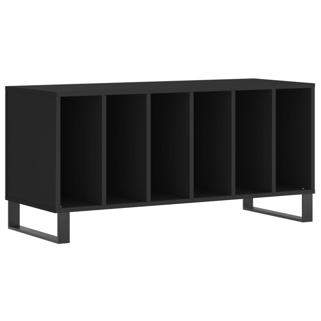 Platenkast 100x38x48 cm bewerkt hout zwart Cd- & dvd-kasten | Creëer jouw Trendy Thuis | Gratis bezorgd & Retour | Trendy.nl