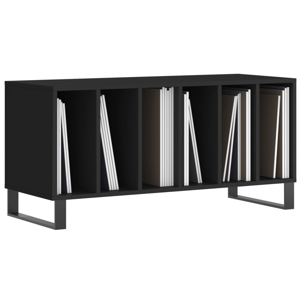 Platenkast 100x38x48 cm bewerkt hout zwart Cd- & dvd-kasten | Creëer jouw Trendy Thuis | Gratis bezorgd & Retour | Trendy.nl