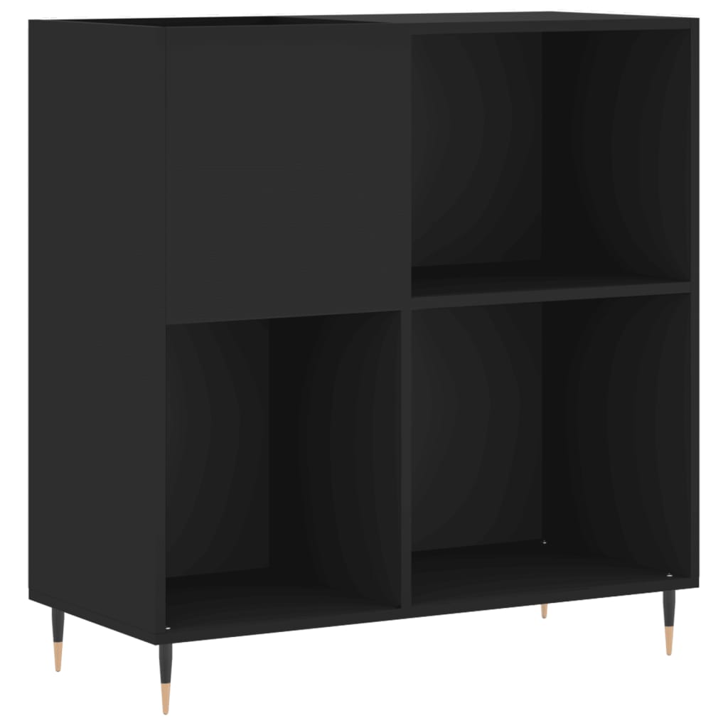 Platenkast 84,5x38x89 cm bewerkt hout zwart Cd- & dvd-kasten | Creëer jouw Trendy Thuis | Gratis bezorgd & Retour | Trendy.nl