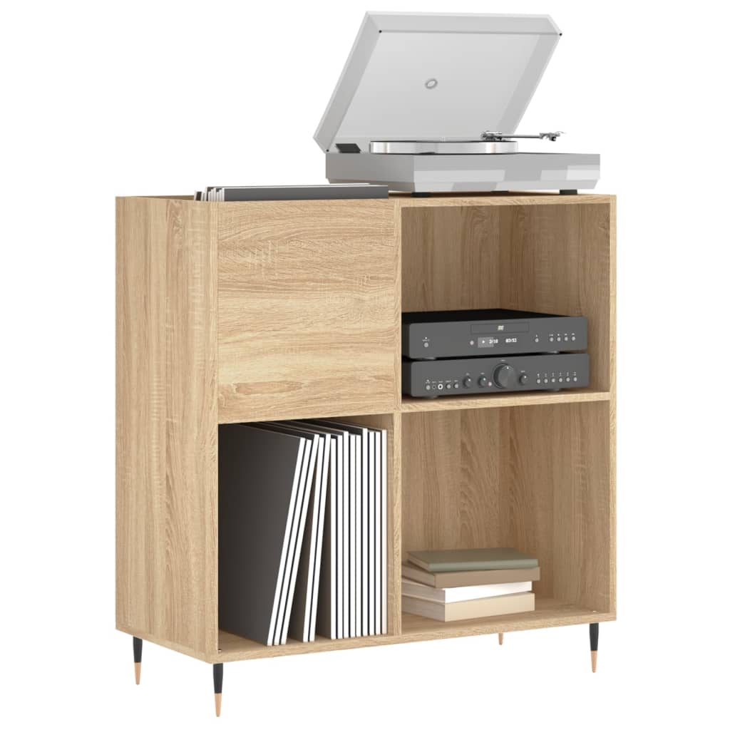 Platenkast 84,5x38x89 cm bewerkt hout sonoma eikenkleurig Cd- & dvd-kasten | Creëer jouw Trendy Thuis | Gratis bezorgd & Retour | Trendy.nl