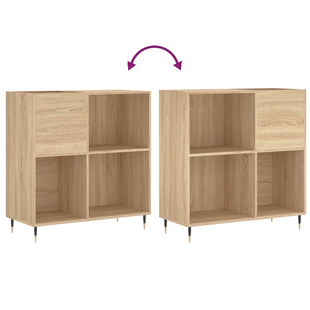 Platenkast 84,5x38x89 cm bewerkt hout sonoma eikenkleurig Cd- & dvd-kasten | Creëer jouw Trendy Thuis | Gratis bezorgd & Retour | Trendy.nl