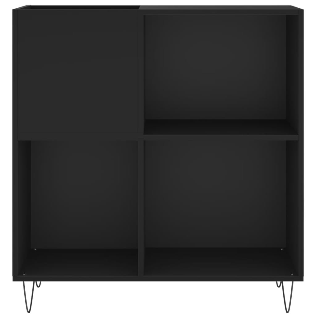 Platenkast 84,5x38x89 cm bewerkt hout zwart Cd- & dvd-kasten | Creëer jouw Trendy Thuis | Gratis bezorgd & Retour | Trendy.nl