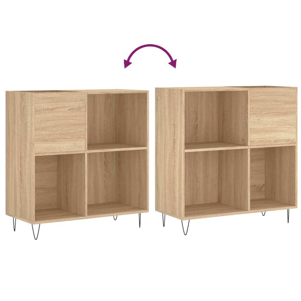 Platenkast 84,5x38x89 cm bewerkt hout sonoma eikenkleurig Cd- & dvd-kasten | Creëer jouw Trendy Thuis | Gratis bezorgd & Retour | Trendy.nl