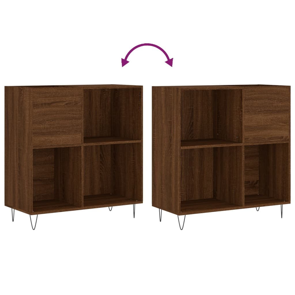 Platenkast 84,5x38x89 cm bewerkt hout bruin eikenkleur Cd- & dvd-kasten | Creëer jouw Trendy Thuis | Gratis bezorgd & Retour | Trendy.nl